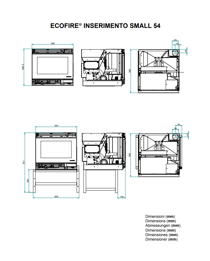 SMALL 54- Zwart insert - zonder voet