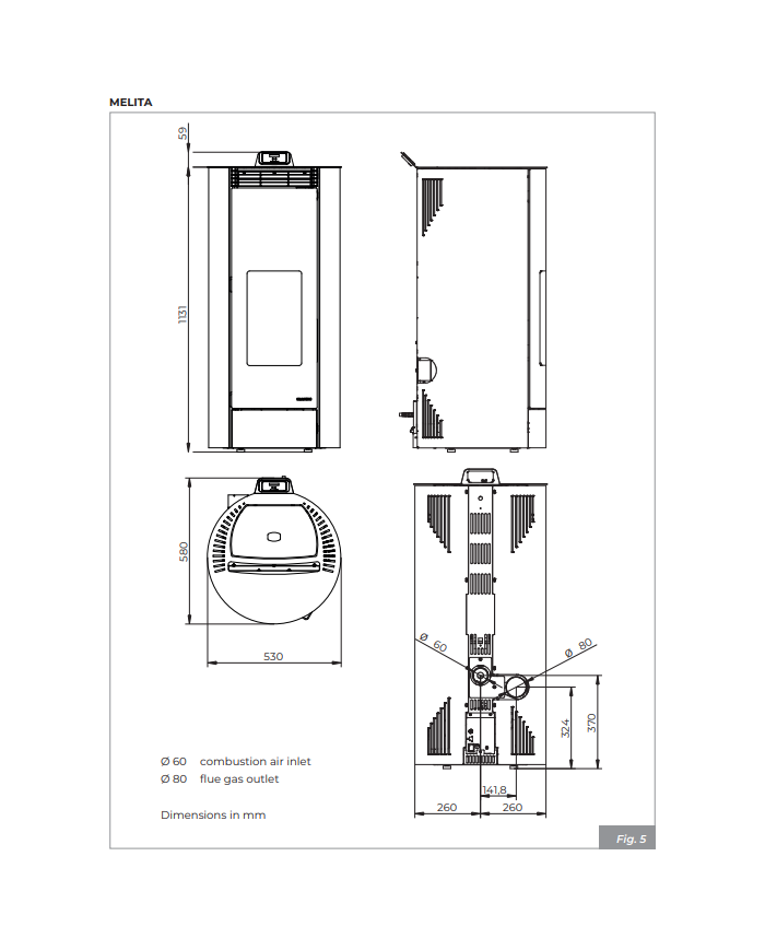 MELITA 8KW METAL GRIJS 6482