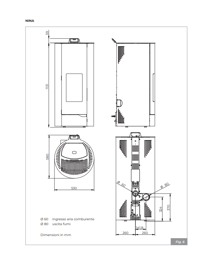 NINA 6KW METAL BLANC 3240