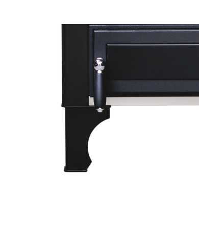 CUISINIERE LEGENDE 90 NOIR MAT PIED FONTE - EVACUATION ARRIERE.