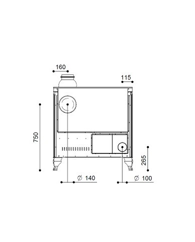 CUISINIERE LEGENDE 90 NOIR MAT PIED FONTE - EVACUATION ARRIERE.