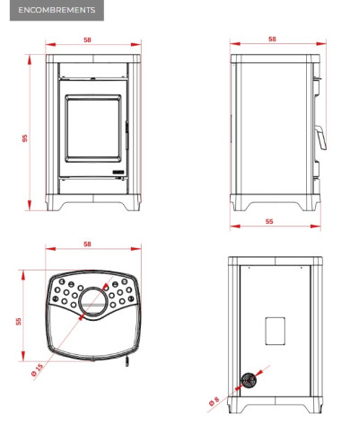 POELE A BOIS CHARLOTTE 10 ACIER NOIR