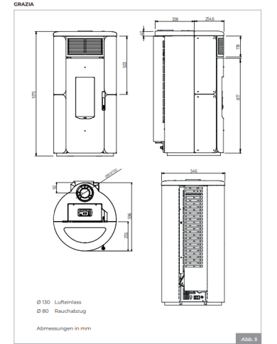 ECOFIRE GRAZIA AIR 80 ZWART STAAL 2540